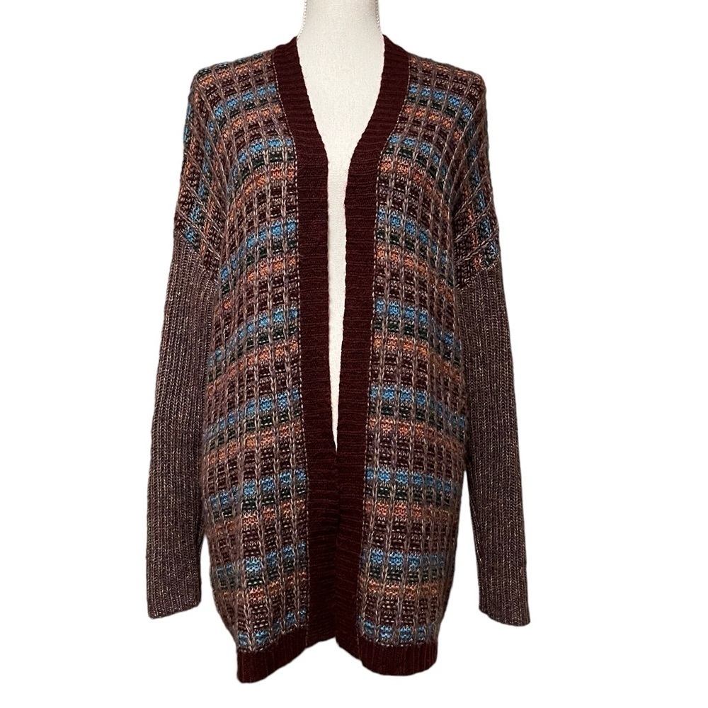 SOFT SURROUNDINGS WOMENS OPEN COLORFUL WAFFLE CARDIGAN SIZE S/M